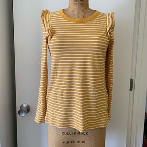 Bracelet Sleeve Ruffle Shoulder Fitted Tee